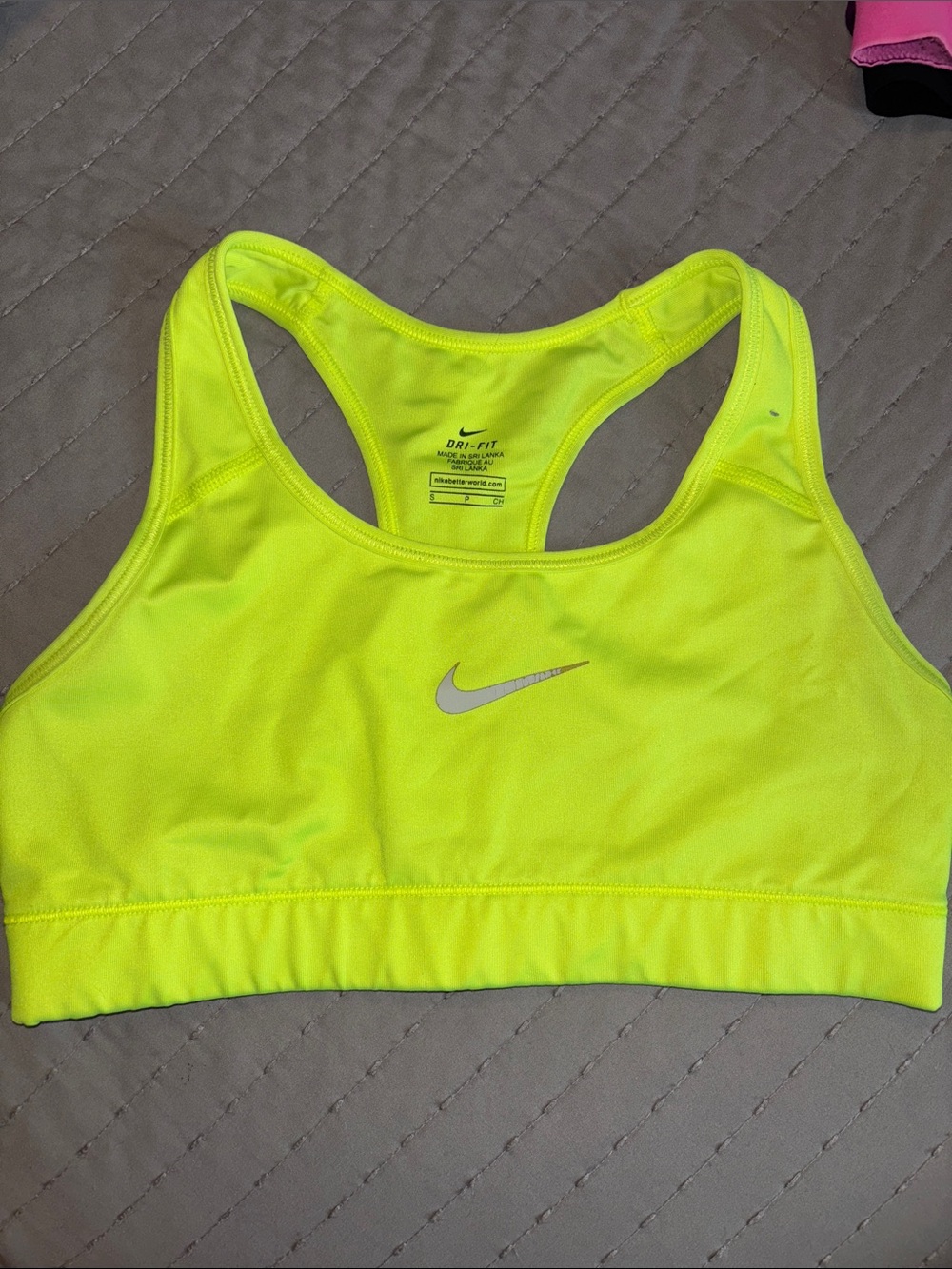 Nike Neon Yellow Racerback Sports Bra